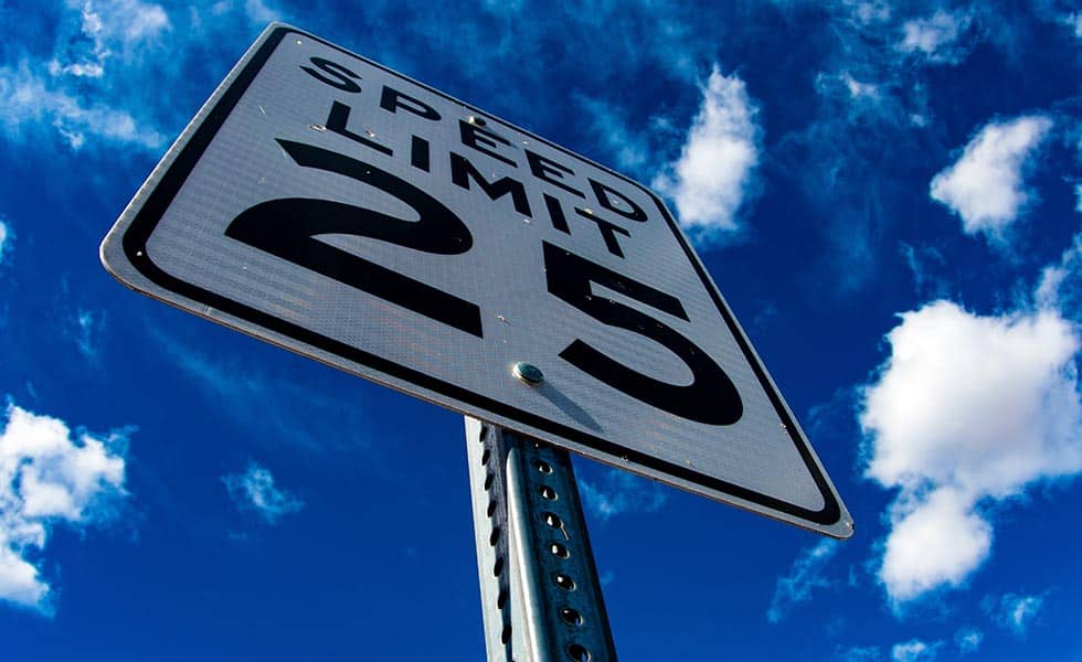 Speed Limit Sign - low speed car accident injuries