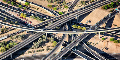 Freeway Interchange That Can Possible Create Car Accidents In Phoenix
