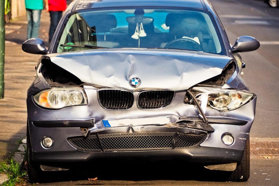 car damaged from a distracted driving accident