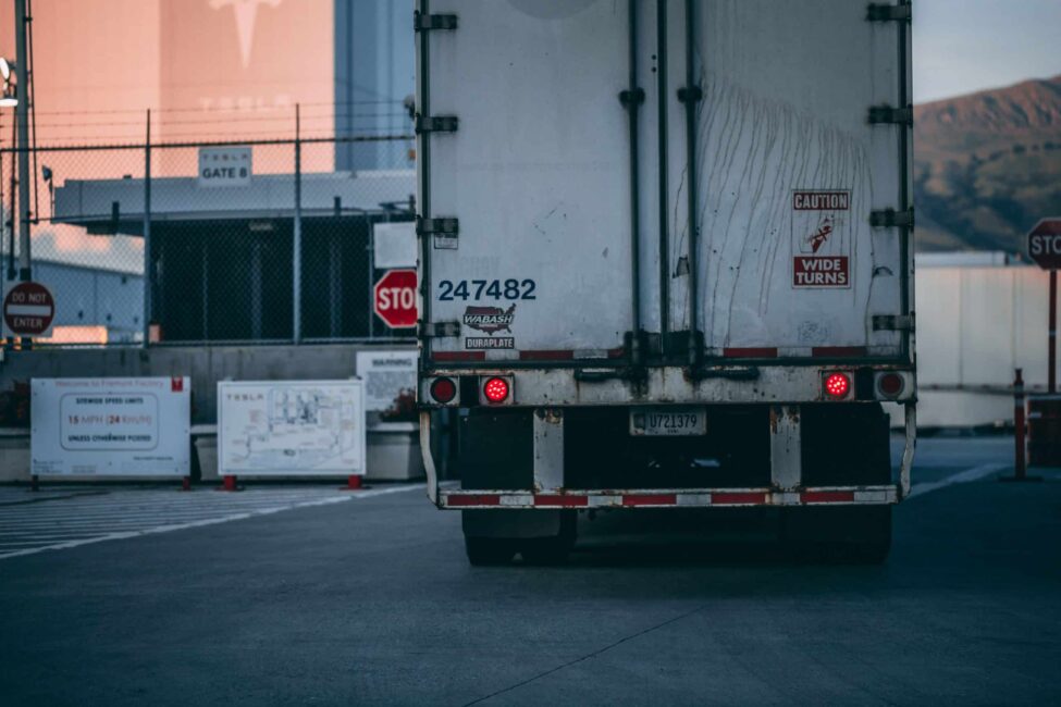 commercial truck accident on the road