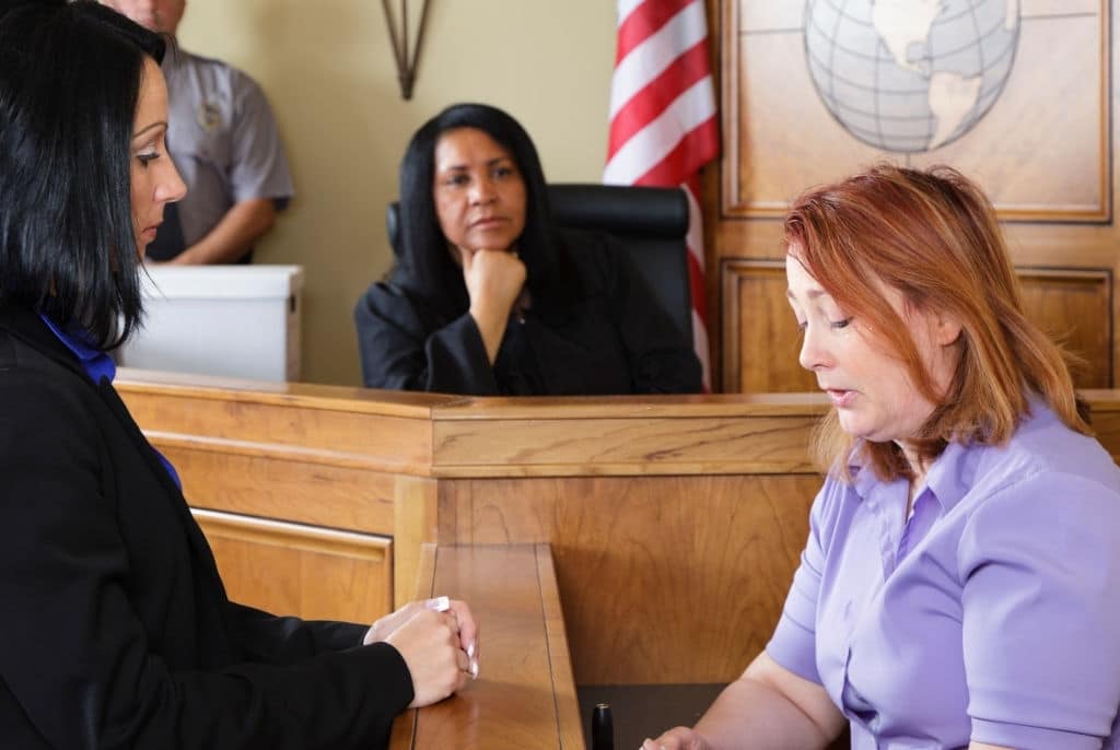 Woman In Court Room asking, How long does a Personal Injury Lawsuit take to settle?